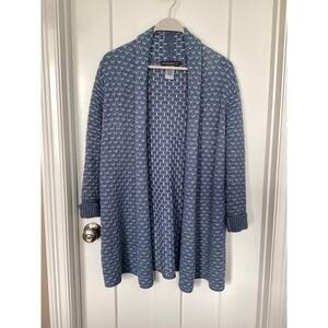 irelandseye blue  texured cardigan sweater Irish Ireland knitwear size small